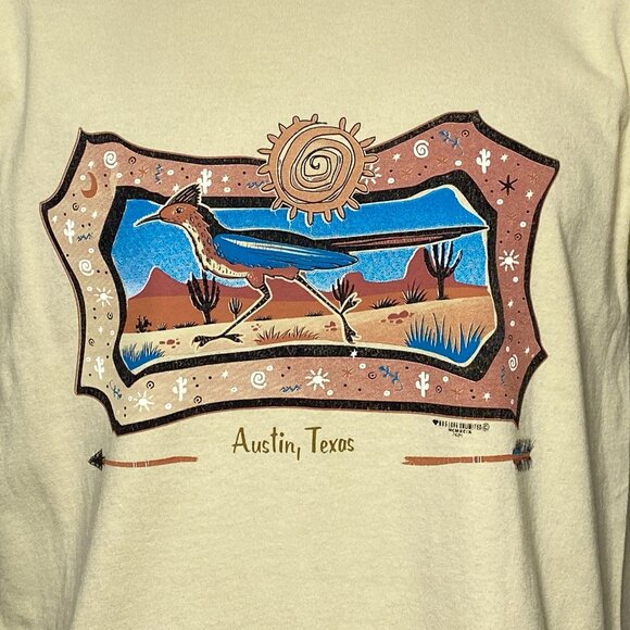 1999 Austin Texas Roadrunner Graphic T Shirt Mens Size M Short Sleeve JAM Brand - Picture 2 of 6